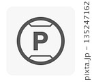 Parking Sign Vector Icon on Circular Button 135247162