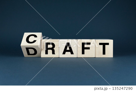 Wooden blocks spelling out the word CRAFT - Draft Wooden blocks spelling out the word CRAFT - Draft 135247290