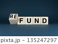 Wooden blocks spelling Fund - Refund 135247297