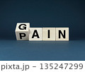 Wooden blocks spelling Gain - Pain 135247299