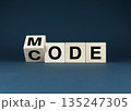 Wooden blocks spelling out Mode - Code 135247305