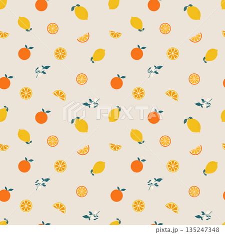 seamless pattern of lemon and orange for background, banner, wrapping, print etc, vector illustration seamless pattern of lemon and orange for background, banner, wrapping, print etc, vector illustration 135247348