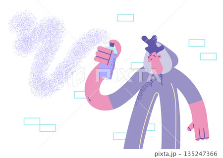 Drawing graffiti and street art concept Drawing graffiti and street art concept 135247366