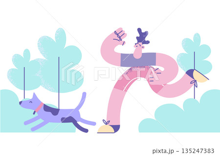 Active lifestyle with pets concept 135247383