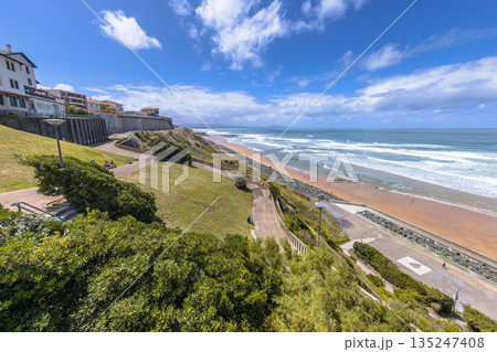 Beach of Biarritz in Southern France Beach of Biarritz in Southern France 135247408