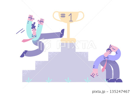 Businessman different emotions of success and...のイラスト素材 [135247467] - PIXTA