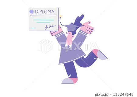 Graduation from university and education concept. 135247549