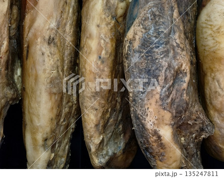 dried fish display, detailed view of cured smoked fish with rustic charm and artisanal craftsmanship dried fish display, detailed view of cured smoked fish with rustic charm and artisanal craftsmanship 135247811