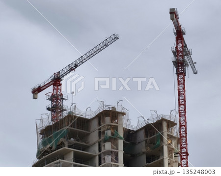 Active building erection captured with safety measures in place Active building erection captured with safety measures in place 135248003