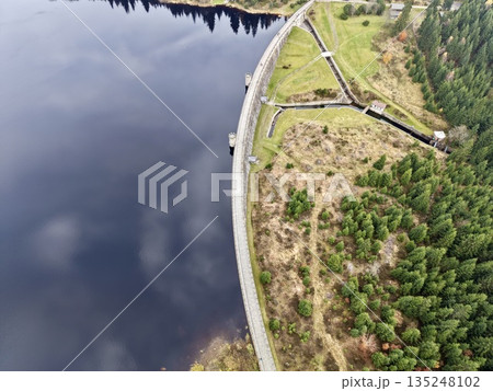 dam and access pathway overview, brief description of dam facilities and connecting routes with scenery dam and access pathway overview, brief description of dam facilities and connecting routes with scenery 135248102