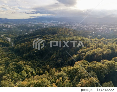 Gentle Sunset Illumination Over Peaceful Forested Hilltop Offering Relaxation And Serenity Gentle Sunset Illumination Over Peaceful Forested Hilltop Offering Relaxation And Serenity 135248222