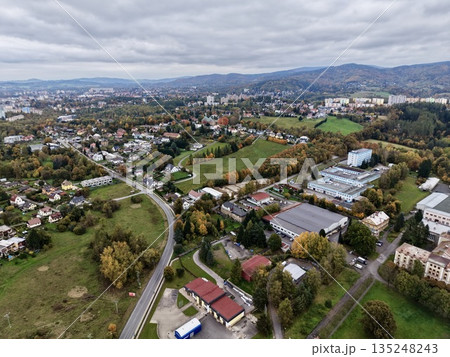 Comprehensive Outline Of Industrial Sector Bordered By Agricultural Fields And Residential Neighborhoods 135248243