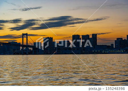 東京都心の夜景 黄昏時 東京都心の夜景 黄昏時 135248398