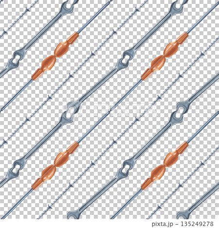 Diagonal seamless pattern with screwdrivers, wrench and self-tapping screws. Watercolor illustration of metal working tools on an isolated background. A realistic seamless template for the design of Diagonal seamless pattern with screwdrivers, wrench and self-tapping screws. Watercolor illustration of metal working tools on an isolated background. A realistic seamless template for the design of 135249278
