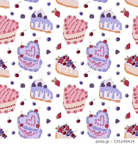 Sweet Hearts Cake Pattern 135249414