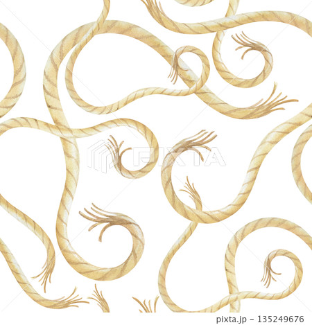 Seamless pattern of natural beige rope on an...のイラスト素材 [135249676] - PIXTA