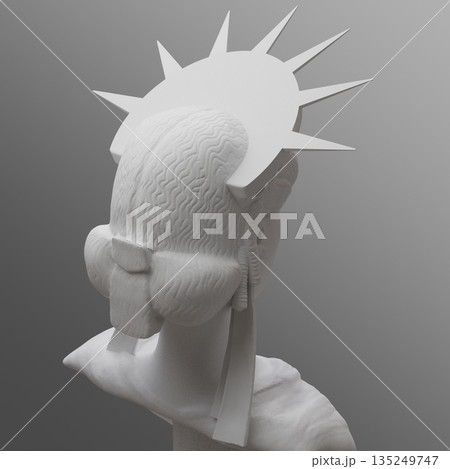 Gypsum Statue of Liberty - 3D illustration Gypsum Statue of Liberty - 3D illustration 135249747