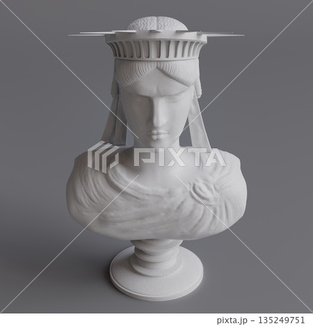 Gypsum Statue of Liberty - 3D illustration 135249751