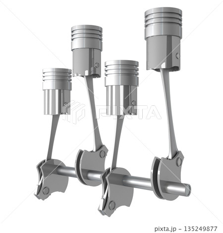 Four cylinder car engine isolated on white background 135249877