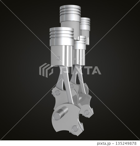 Four cylinder car engine isolated on black background Four cylinder car engine isolated on black background 135249878