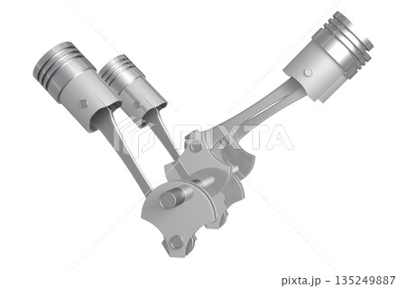 Four cylinder car engine isolated on white background Four cylinder car engine isolated on white background 135249887