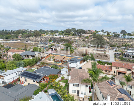 Aerial view of Del Mar town in San Diego, California Aerial view of Del Mar town in San Diego, California 135251091