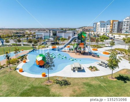 Aerial view of community playground in south San Diego, Chula Vista Aerial view of community playground in south San Diego, Chula Vista 135251098