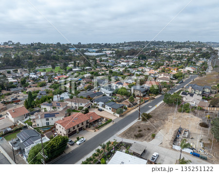 Aerial view of Del Mar town in San Diego, California Aerial view of Del Mar town in San Diego, California 135251122