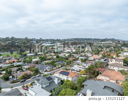 Aerial view of Del Mar town in San Diego, California 135251127