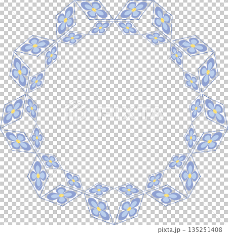 Light blue fantasy flowers isolated design element. Floral graceful round frame for your text, photo, etc. Mandala vector illustration. Light blue fantasy flowers isolated design element. Floral graceful round frame for your text, photo, etc. Mandala vector illustration. 135251408