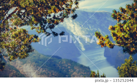 Fjord landscape Aurlandsfjord in Norway Fjord landscape Aurlandsfjord in Norway 135252044