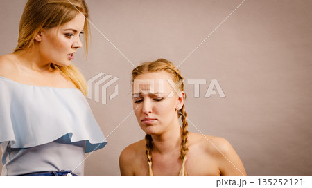 Two women having argue fight Two women having argue fight 135252121