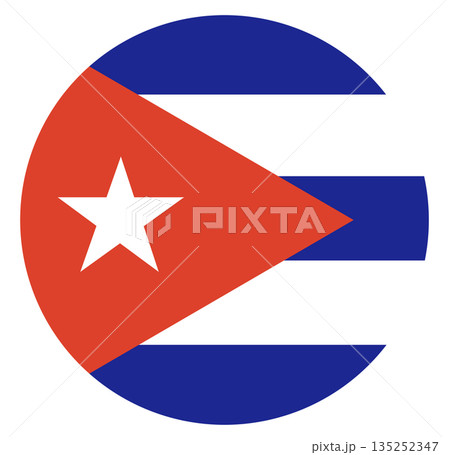 Circle flag of Cuba isolated in round shape. Circle flag of Cuba isolated in round shape. 135252347