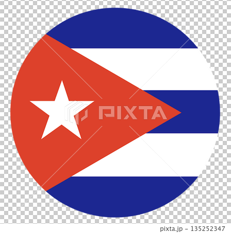 Circle flag of Cuba isolated in round shape. Circle flag of Cuba isolated in round shape. 135252347