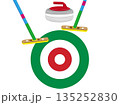 ウインタースポーツのカーリング競技のイラスト素材。 135252830
