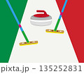 ウインタースポーツのカーリング競技のイラスト素材。 135252831