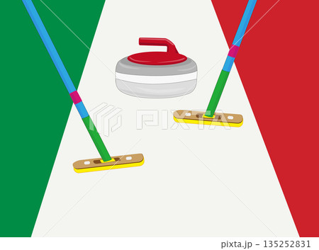 ウインタースポーツのカーリング競技のイラスト素材。 ウインタースポーツのカーリング競技のイラスト素材。 135252831