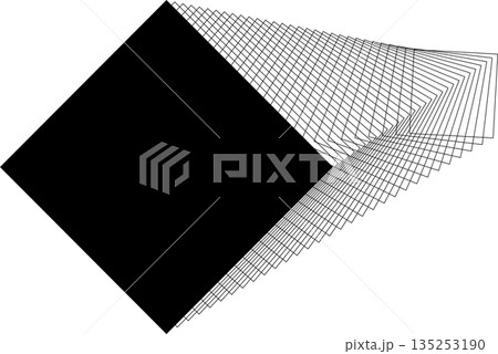 Square frame flowing line with blending for logo, symbol, badges 135253190