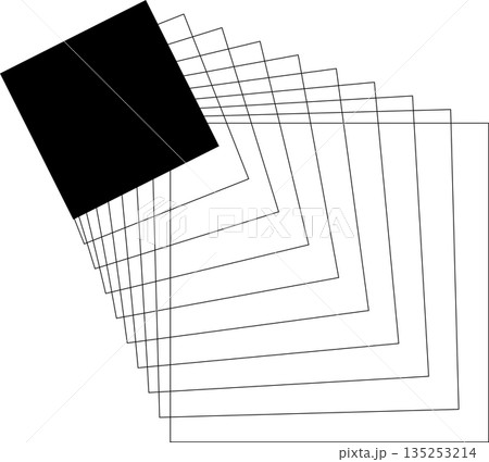 Square frame flowing line with blending for logo, symbol, badges 135253214