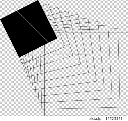 Square frame flowing line with blending for logo, symbol, badges 135253214