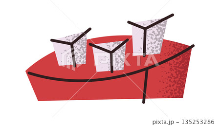 Three sugar cubes on plate Three sugar cubes on plate 135253286