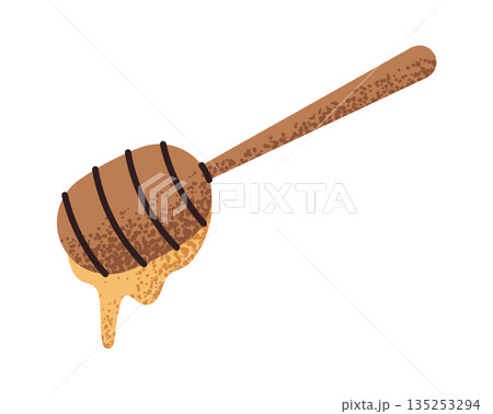Wooden honey dipper sticker design 135253294