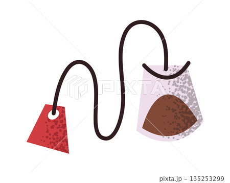 Square shape tea bag sticker 135253299