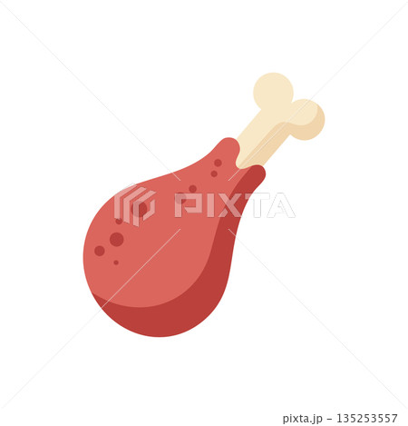 Chicken drumstick food illustration simple flat design vector image 135253557