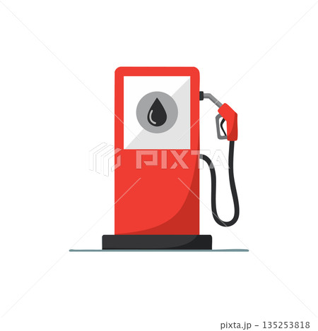 Red fuel pump icon with black droplet symbol vector illustration design 135253818