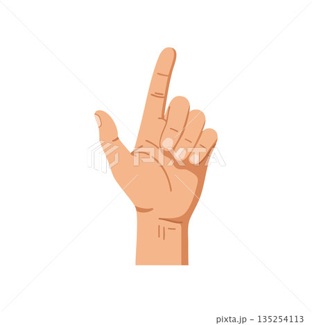 Human hand pointing finger up gesture isolated icon vector illustration design for communication and user interface elements Human hand pointing finger up gesture isolated icon vector illustration design for communication and user interface elements 135254113
