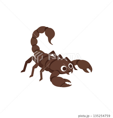 Scorpion vector illustration with cartoon style simple design and brown color on white background 135254759