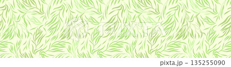 Seamless background with green flowers and leaves. hand drawing. Not AI, Vector illustration Seamless background with green flowers and leaves. hand drawing. Not AI, Vector illustration 135255090