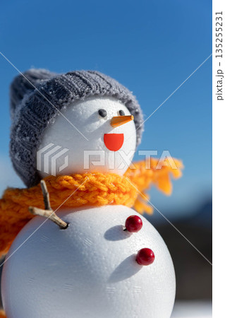 雪だるまのアップ 雪だるまのアップ 135255231