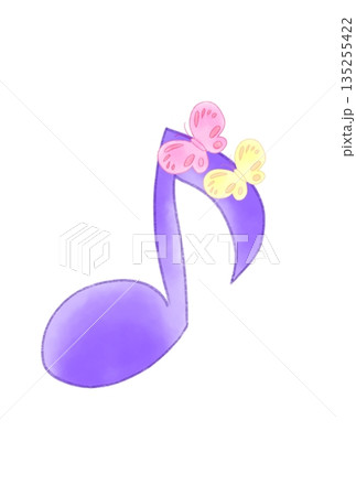 蝶々の付いた音符 135255422
